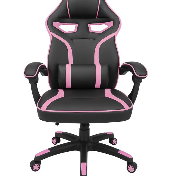 #OC-827 Pink & Black Reclining Leatherette Gaming Chair - Image 2