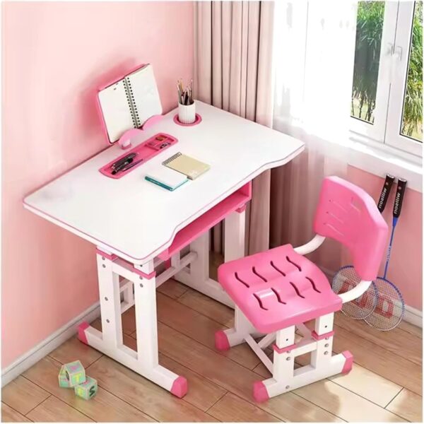 #SH 01-55 Pink Kids Desk & Chair Set - Image 2