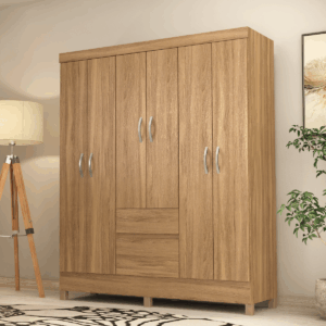 Flash 6 Door Wardrobe - Almond Finish