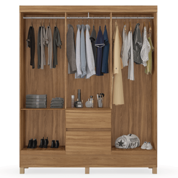 Flash 6 Door Wardrobe - Almond Finish - Image 2