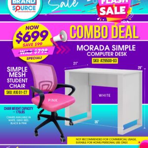 Combo Deal: Simple Morada Desk & Simple Mesh Student Chair