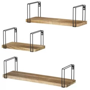 #JT 08-02 3PC Floating Shelves - Black Frame