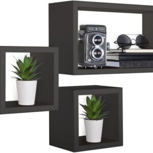 #JT 08-30 3PC Floating Shelves - Gloss Black