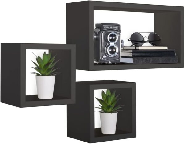 #JT 08-30 3PC Floating Shelves - Gloss Black