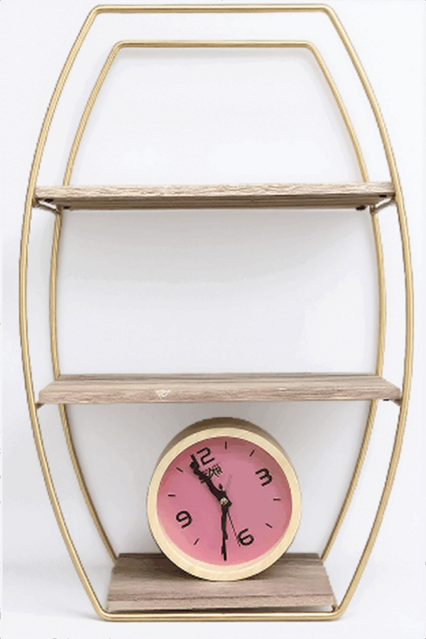 #JT 09-33 3 Tier Floating Shelf - Gold Frame - Image 2