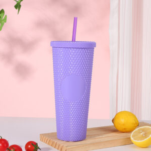 #JT 10-03 8PCS Purple 32oz Studded Plastic Cup Set