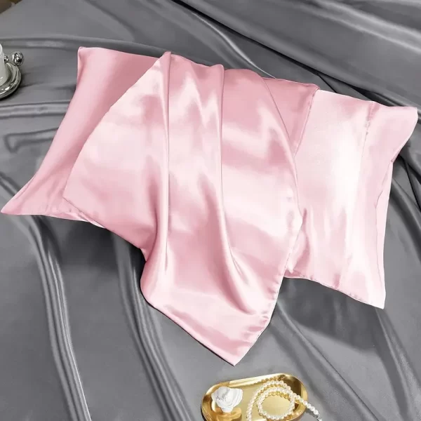 #LW 03-10 Pink Satin No Heat Hair Curling Sleep Set with Pillowcase - Image 4