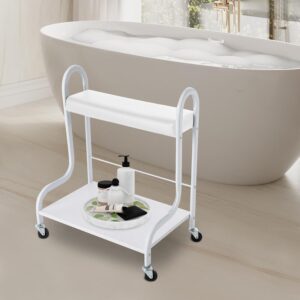 #QZ 01-27 White Mobile Pedi Foot Rest Stand