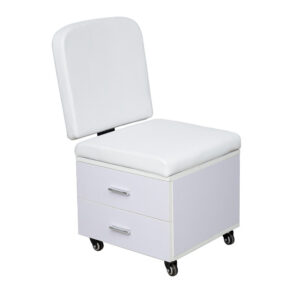 #QZ 01-28 White Mobile Salon Chair with 2 Drawers
