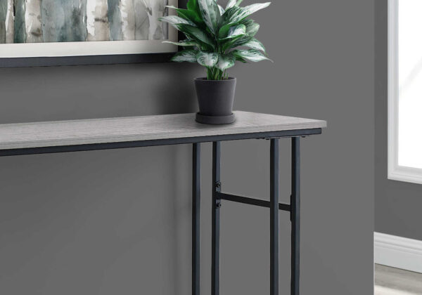 #QZ 02-29 Grey & Black Metal & Wood Console Table - Image 2