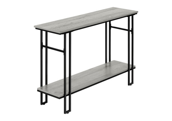 #QZ 02-29 Grey & Black Metal & Wood Console Table - Image 6