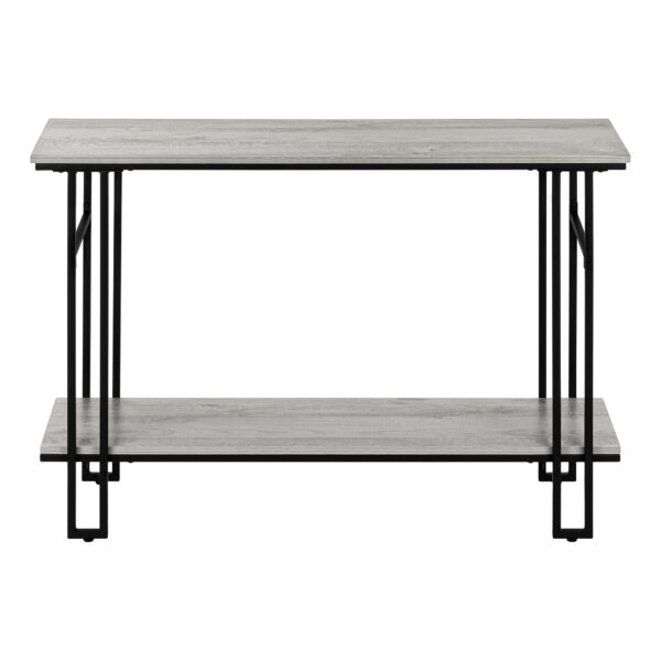 #QZ 02-29 Grey & Black Metal & Wood Console Table - Image 5