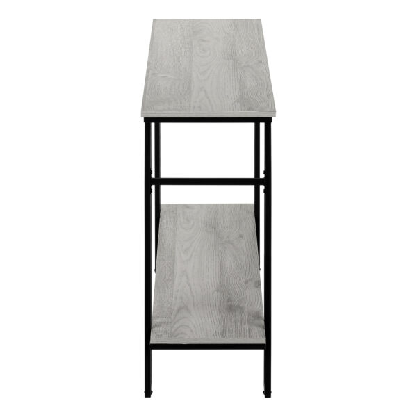 #QZ 02-29 Grey & Black Metal & Wood Console Table - Image 4