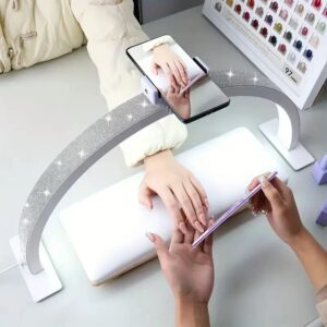 #SH 01-34 Foldable 29" LED Half Moon Lamp Table with Rhinestones