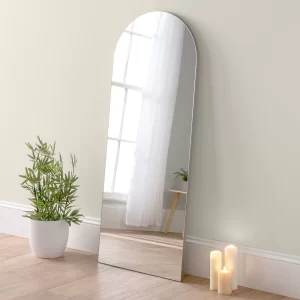 #XM 01-04 Silver Large Arched Full Length Mirror - 25.5" x 66.5"