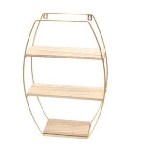 #JT 09-33 3 Tier Floating Shelf - Gold Frame