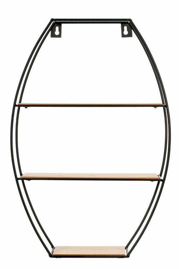 #JT 09-35 3 Tier Floating Shelf - Black Frame - Image 2