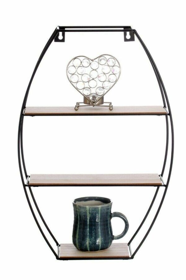 #JT 09-35 3 Tier Floating Shelf - Black Frame