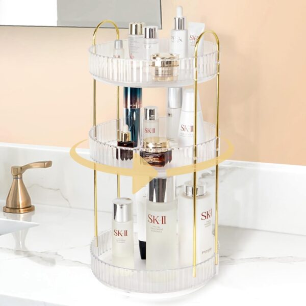 #QW 01-07 Acrylic 360 Degree Rotating 3 Tier Counter Organizer - Image 8