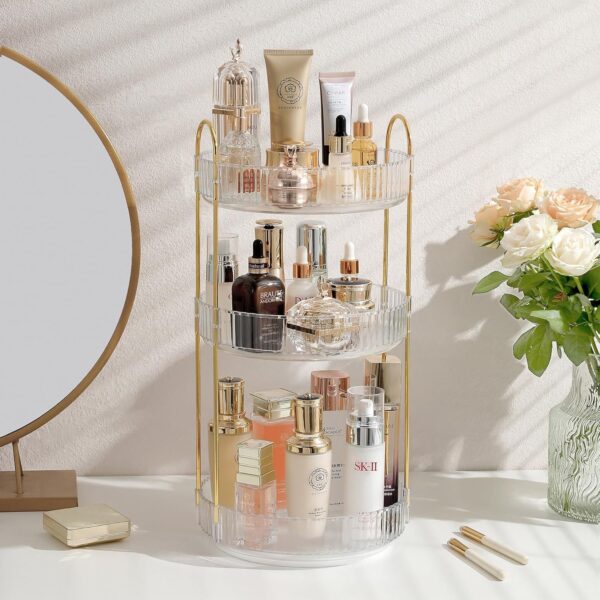 #QW 01-07 Acrylic 360 Degree Rotating 3 Tier Counter Organizer - Image 4