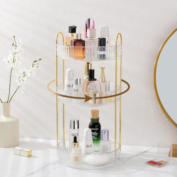 #QW 01-07 Acrylic 360 Degree Rotating 3 Tier Counter Organizer
