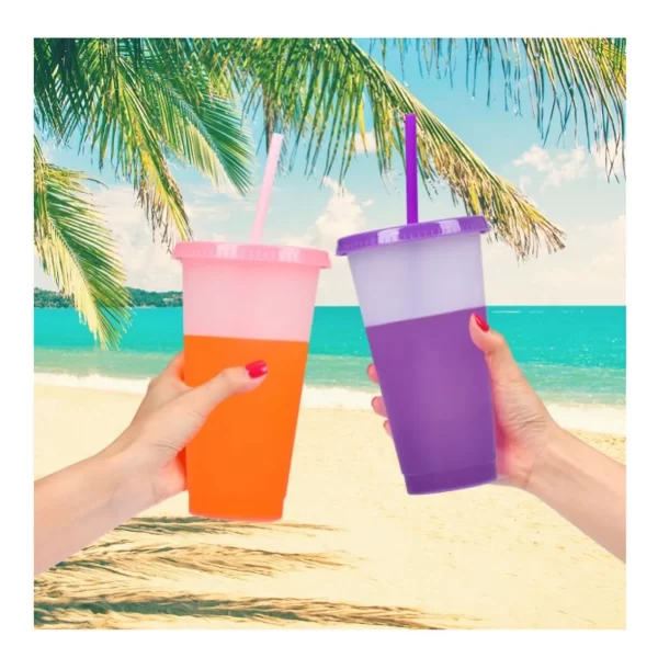 #BT 03-39 10PC 710ml Plastic Colour Changing Cups Set - Image 4