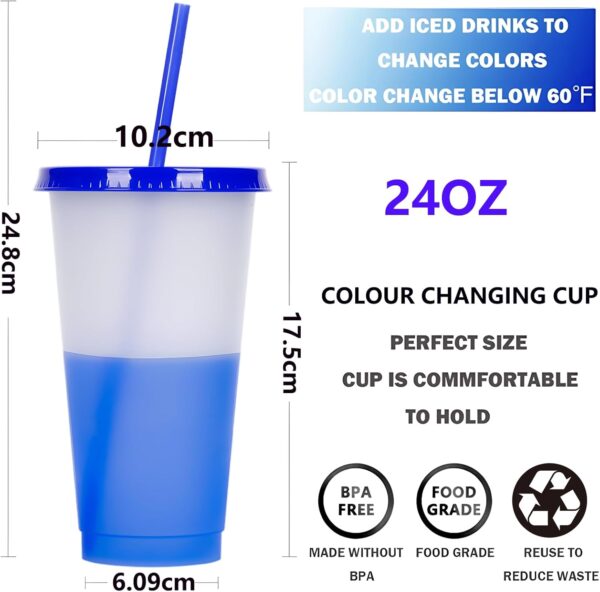 #BT 03-39 10PC 710ml Plastic Colour Changing Cups Set - Image 2