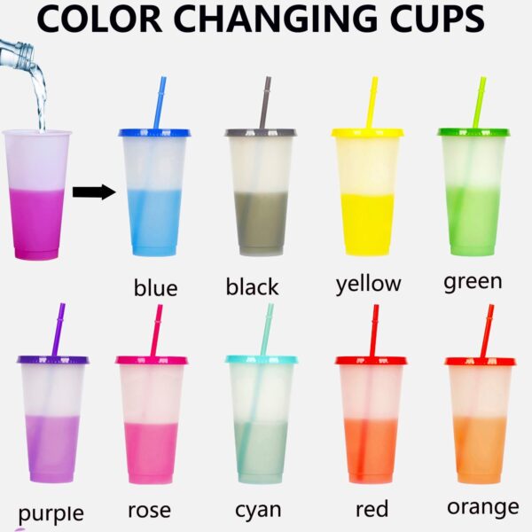 #BT 03-39 10PC 710ml Plastic Colour Changing Cups Set - Image 3