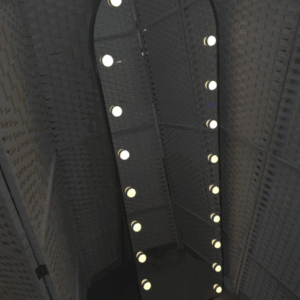 #SV 01-34 Black Full Length Standing Mirror with LED Bulb Lights - 19.5" x 63"