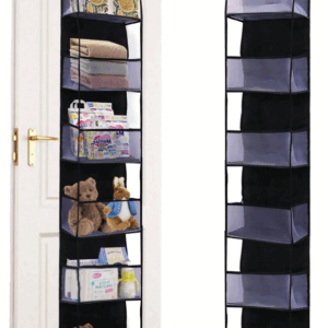 #YS 01-19 Black 6 Tier Fabric Door Hanging Storage Bag