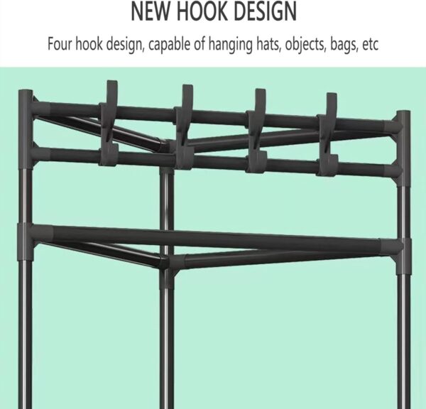 #ZT 01-07 Black Plastic Corner Clothing Rack - Image 6