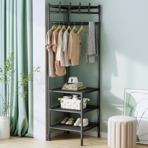 #ZT 01-07 Black Plastic Corner Clothing Rack