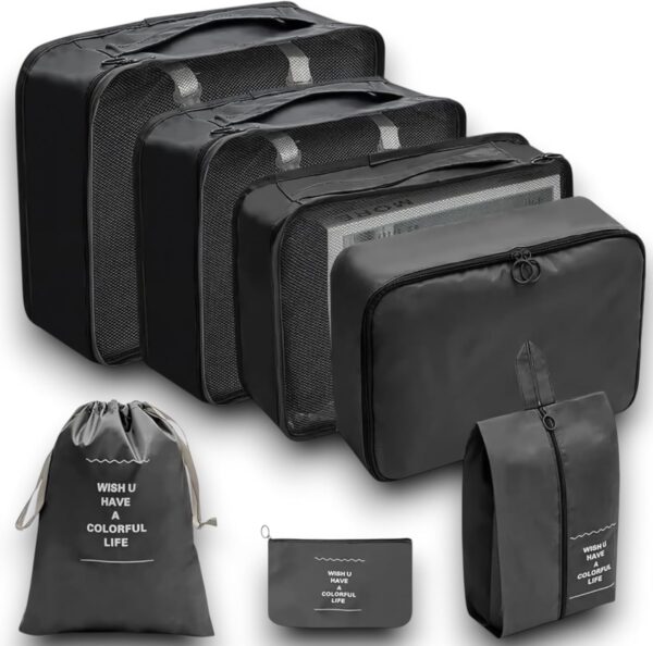 Fabric 7PC Travel Organizer Bags - Image 9