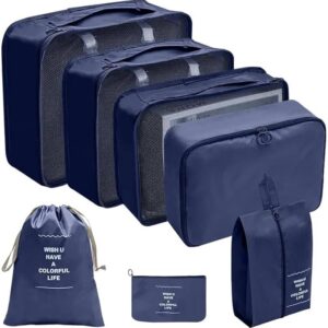 Fabric 7PC Travel Organizer Bags
