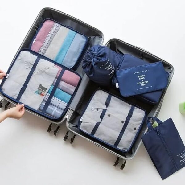 Fabric 7PC Travel Organizer Bags - Image 2