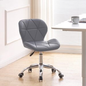#CH 08-03B Leatherette Rolling Chair - Gray