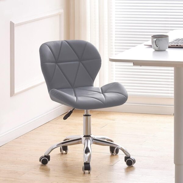 #CH 08-03B Leatherette Rolling Chair - Gray