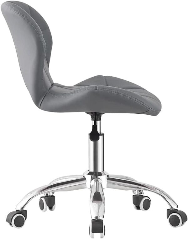 #CH 08-03B Leatherette Rolling Chair - Gray - Image 3