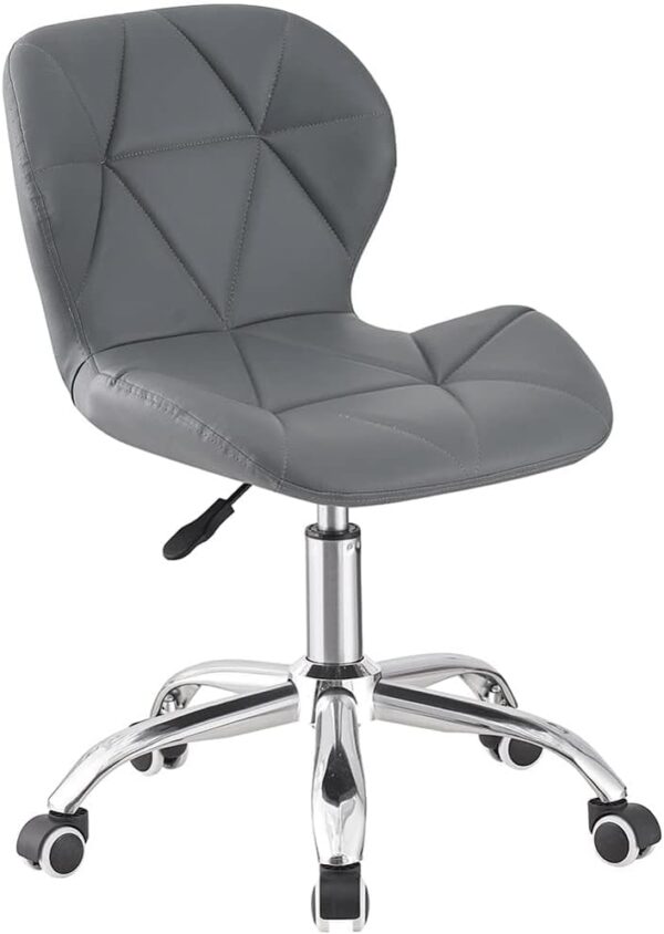 #CH 08-03B Leatherette Rolling Chair - Gray - Image 2