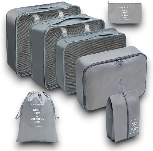 Fabric 7PC Travel Organizer Bags - Image 5