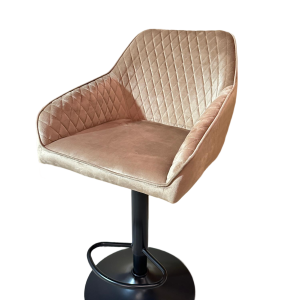 #BC-27 Brown Fabric Swivel Bar Stool - 2PCS Set