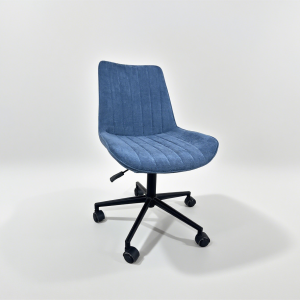 #C-1053 Blue Striped Fabric Rolling Chair