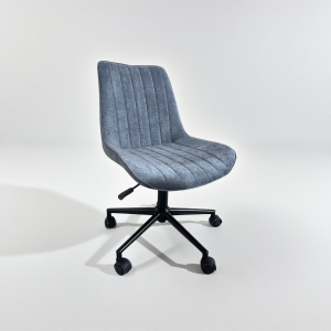 #C-1053 Gray Striped Fabric Rolling Chair