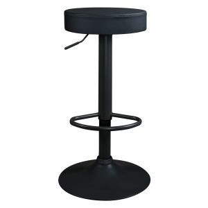 DANTE Black Leatherette Swivel Bar Stool
