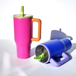 #DT-1206 40oz Insulated Tumbler Cup with Flip Straw