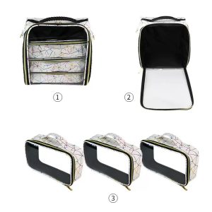 QZ 01-06 - Multi-colored Cosmetic Bag with 3 Small Cases