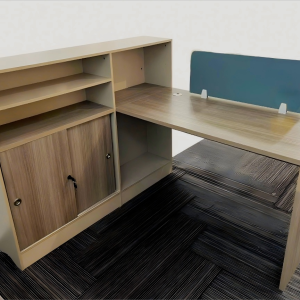 #QZ 02-12 MDF L-Shaped Office Desk with Cabinet