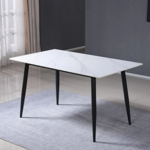 #QZ 03-05 White Dining Table with Sintered Stone Top