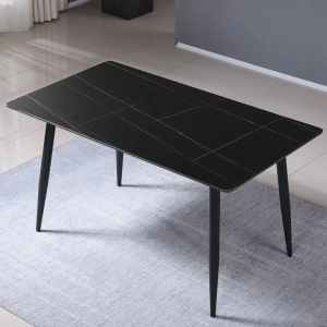 #QZ 03-06 Black Dining Table with Sintered Stone Top