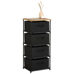 #SN-0404 Storage Chest with 4 Fabric Drawers & Wooden Top